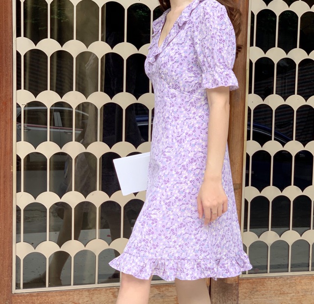 Váy hoa nhí cổ xếp bèo 1