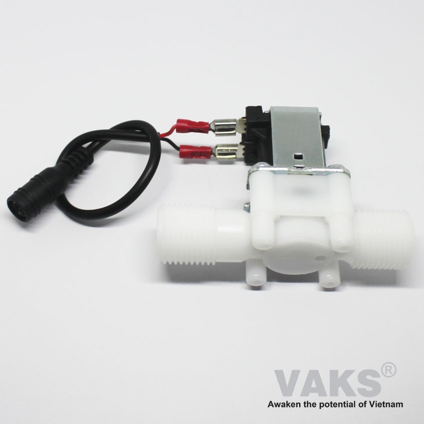 02 CÁI VAN ĐIỆN TỪ VAKS THƯỜNG MỞ  PHI 21 DÙNG ĐIỆN 12V + NGUỒN, Rất an toàn khi sử dụng trong môi trường nước.