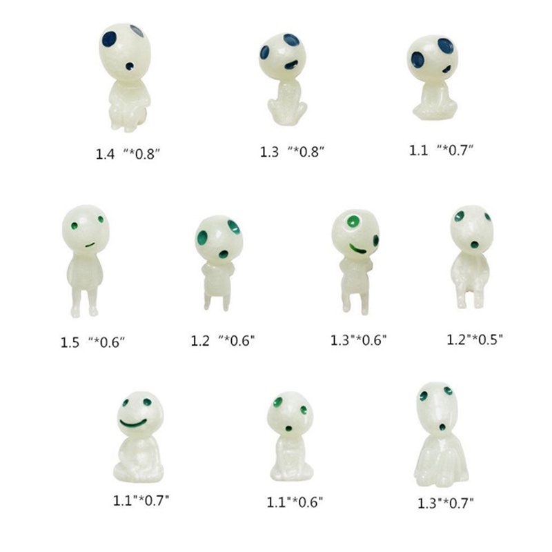 Bộ 10 Mô Hình Công Chúa Mononoke Phát Sáng
