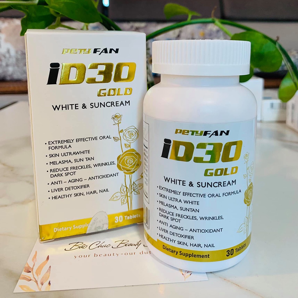 ✅ Viên Uống Chống Nắng Trắng Da ID30 Gold White &amp; Suncream