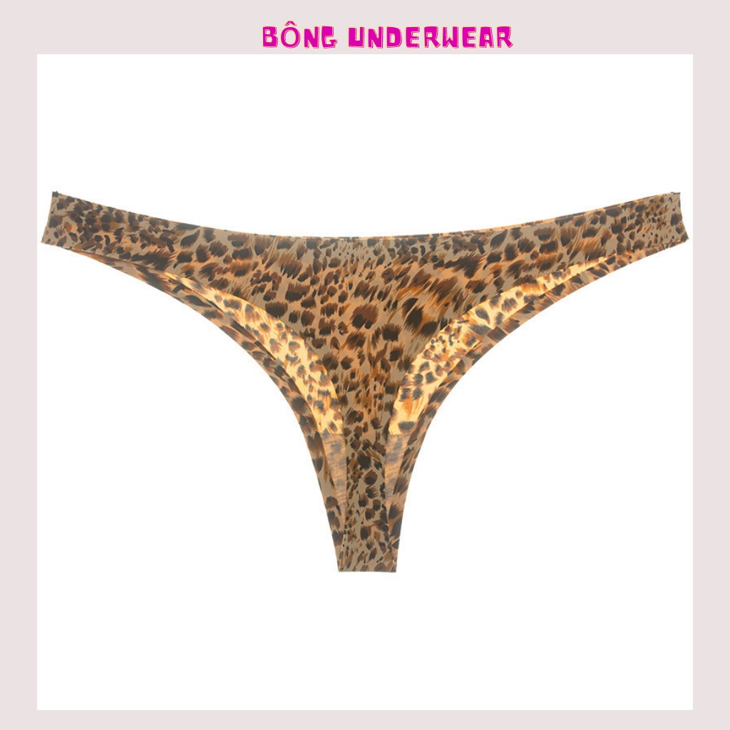 Quần lót lọt khe, quần sịp nữ thun lạnh không đường may họa tiết da beo sexy freesize 40 - 55kg Q9798