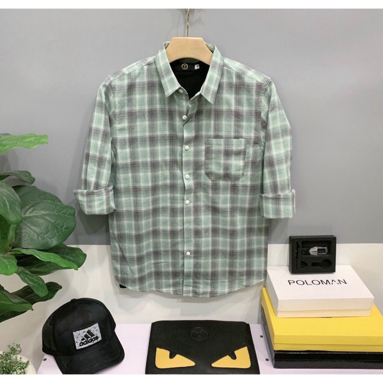 SƠMI NAM TAY DÀI NHIỀU MÀU - SỌC CARO NAM - Hàng mới về