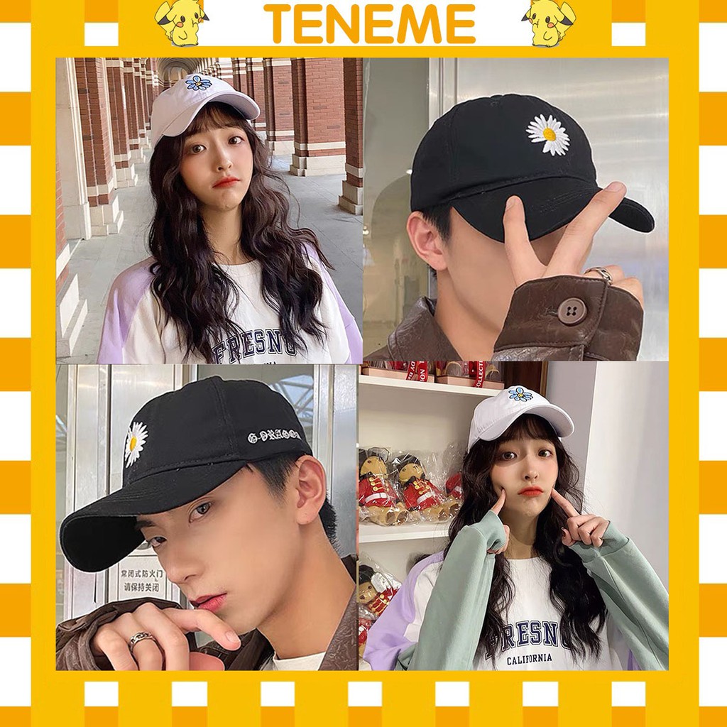 Mũ lưỡi trai Teneme thêu hoa cúc GD trẻ trung năng động MD08