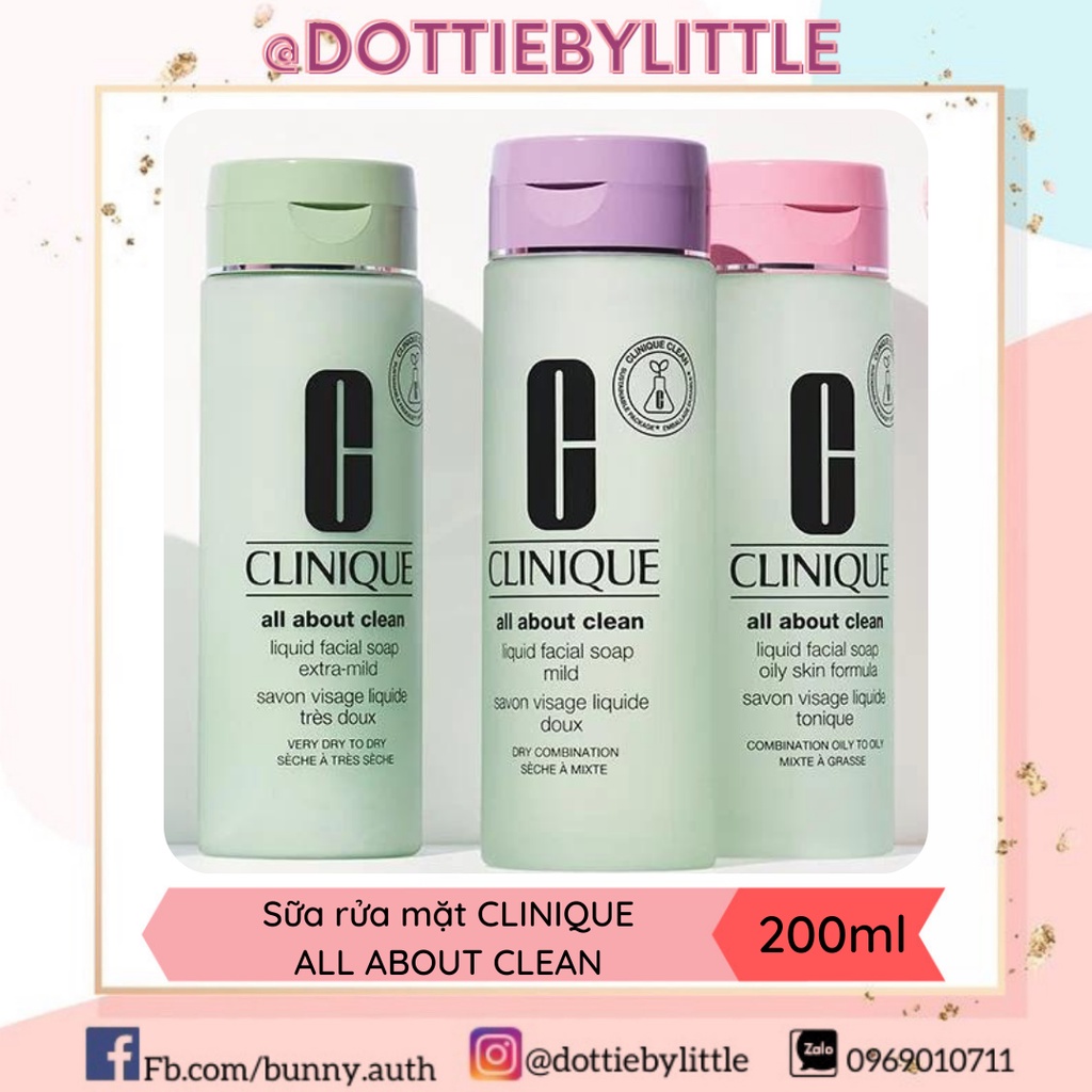 Sữa rửa mặt dịu nhẹ cho da khô CLINIQUE Liquid Facial Soap Mild