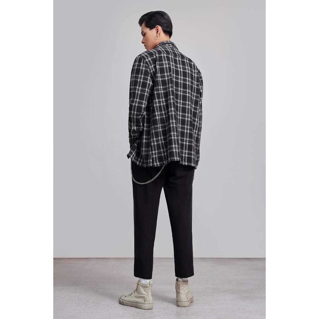 Áo Sơ Mi Dài Tay Nam HIGHWAY MENSWEAR Keaton Shirt Đen Trắng | BigBuy360 - bigbuy360.vn