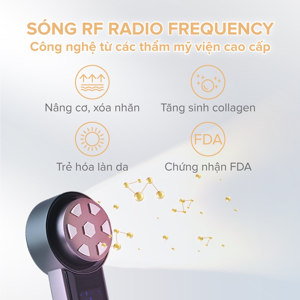 Máy nâng cơ đẩy tinh chất Maxcare Venus W1 Công nghệ RF TRẺ HÓA DA SAU 28 NGÀY, Thẩm thấu tinh chất X30, Nhiệt ấm & Lạnh