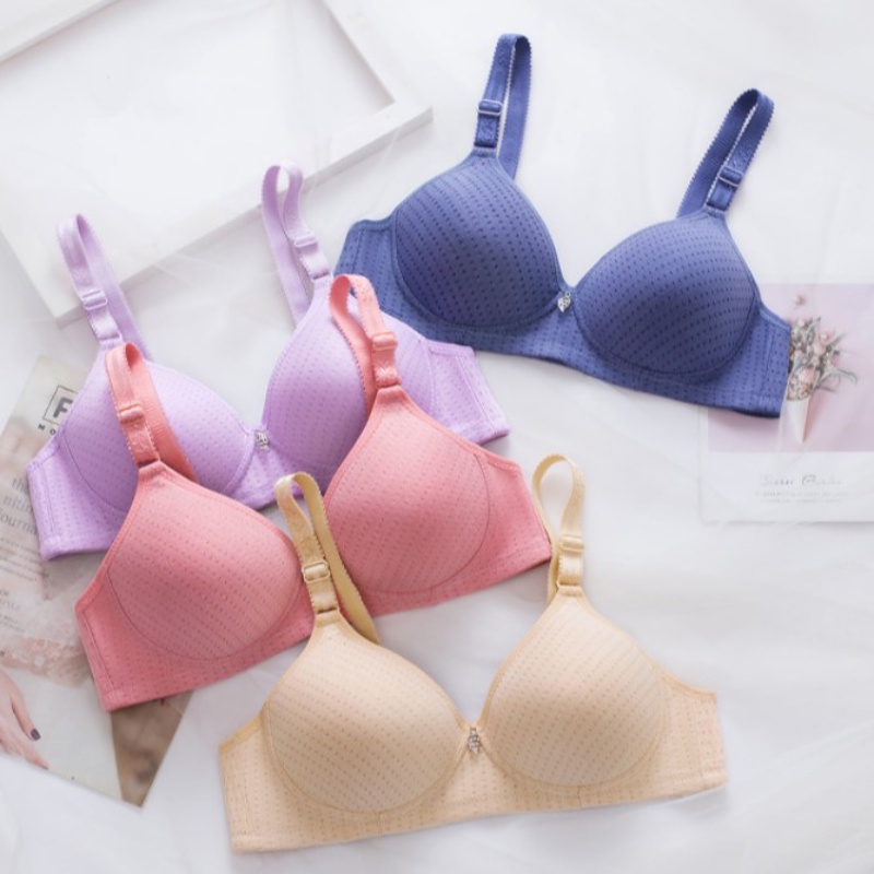 Áo ngực có thể điều chỉnh than tre đơn giản và tự nhiên truyền thống khuôn mỏng cốc đồ lót thoáng khí của phụ nữ
