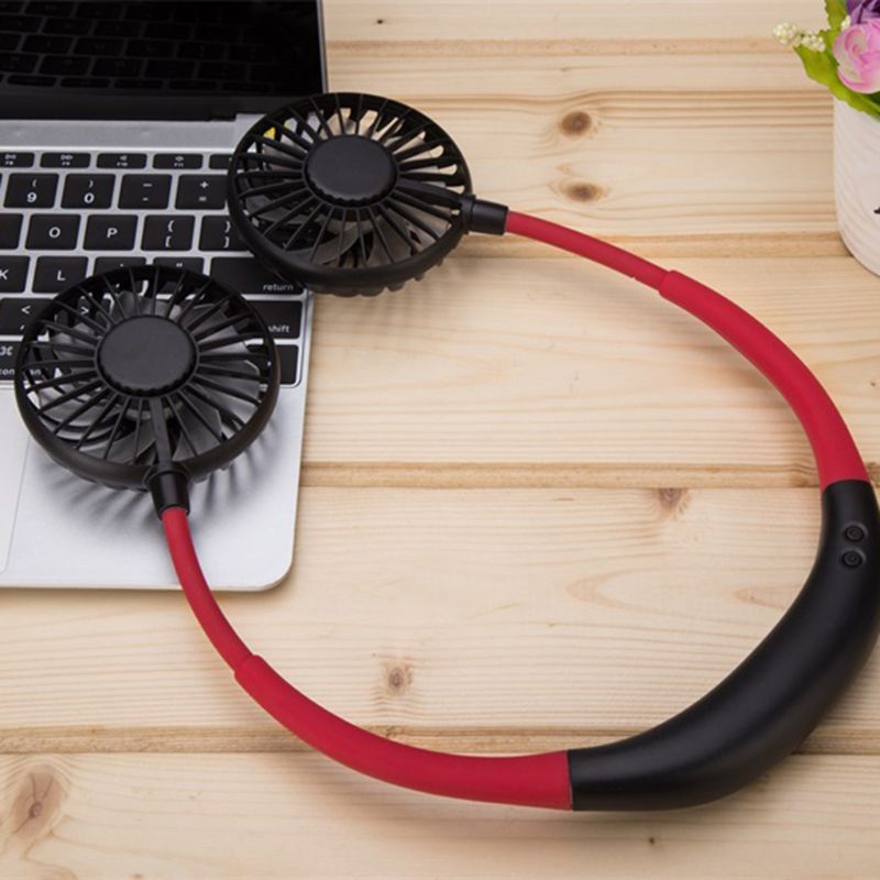 Quạt Sạc USB 2000MA Xoay 360 Độ Có Đèn Màu