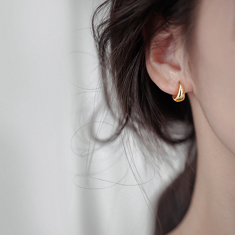 Thời trang Cổ điển Tròn Đơn giản Vòng tròn Kim loại Hoa tai cho phụ nữ Thời trang Trang sức Hàn Quốc Tính cách Cô gái Mang hoa tai hàng ngày