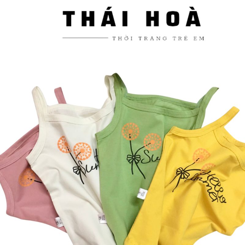 Áo dây bé gái  COTTON 4 CHIỀU  áo hai dây 7_20kg bé 1_5 tuổi chất mềm mịn