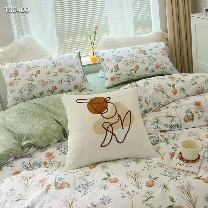 Bộ chăn ga gối cotton organic trái lê  SHOP vũ thị thơm