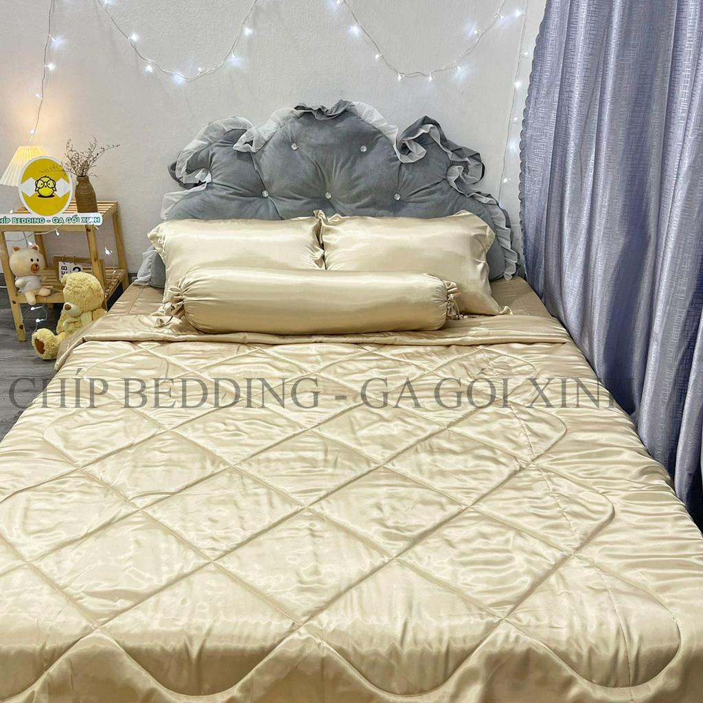 TRỌN BỘ DRAP PHI LỤA THÁI TUẤN HÀNG LOẠI 1 - VÀNG KEM - ĐỦ KÍCH THƯỚC( ẢNH THẬT SHOP CHỤP)