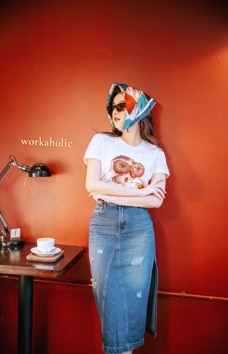 [Mã WABRLOW5 giảm 15% đơn 300K] CCHAT Chân váy Jean xẻ sườn