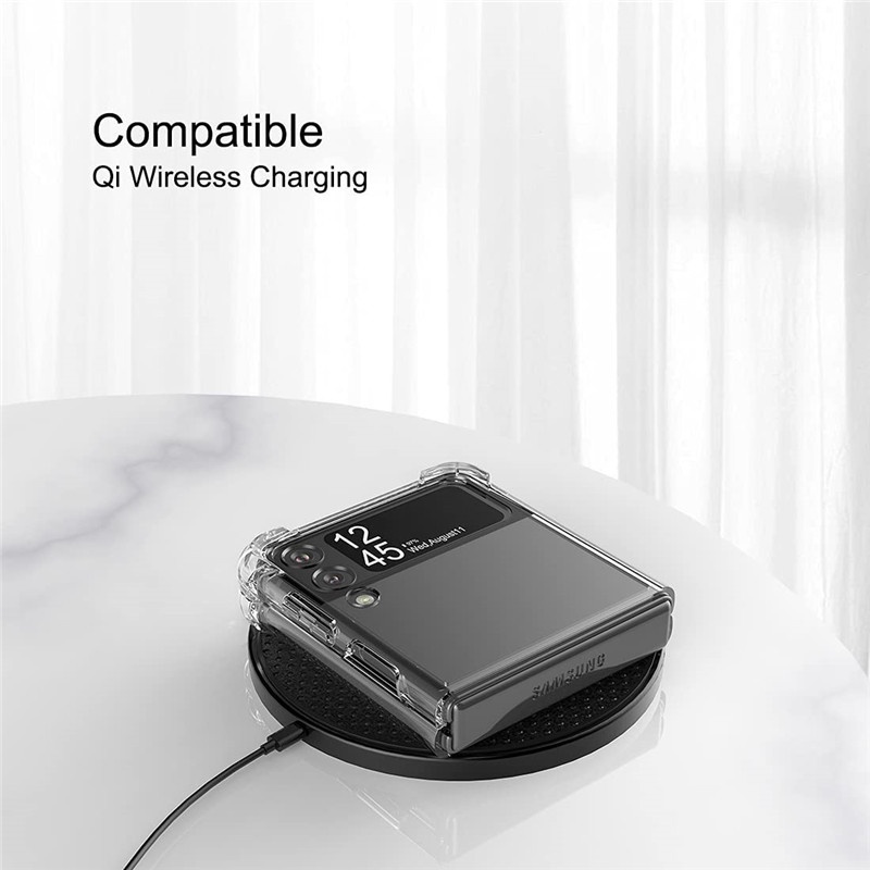 Ốp Điện Thoại TPU + PC Mềm Trong Suốt Siêu Mỏng Chống Sốc Cho Samsung Galaxy Z Flip 3