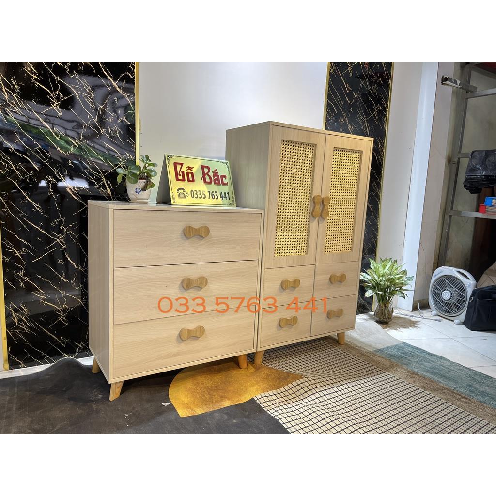 Tủ trẻ em cánh mây thoáng khí, kiểu dáng mới nhất 2022, phong cách đáng yêu dành cho bé, tủ có ngăn kéo và thanh treo đồ