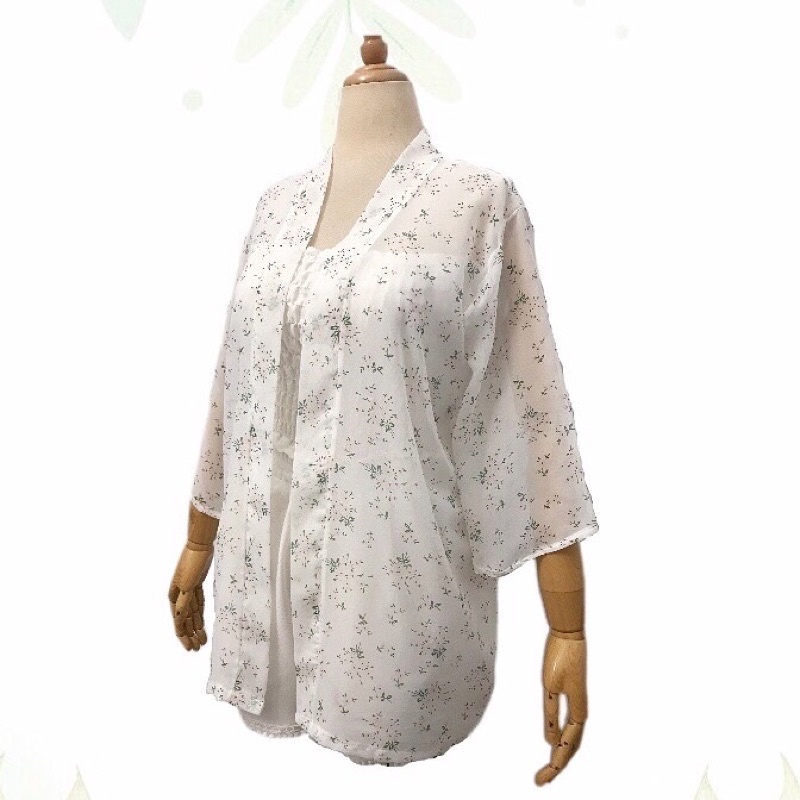 Áo kimono voan hoa xinh new