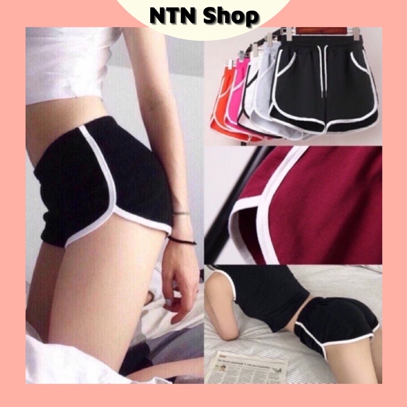 Quần đùi viền thể thao nữ lưng thun có dây