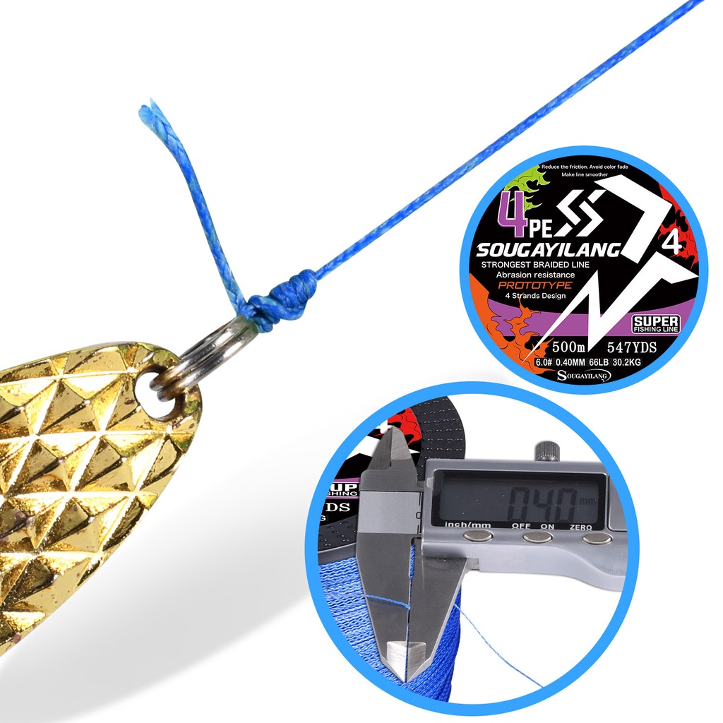 Sougayilang Cuộn Dây Câu Cá Bện 4 Sợi pe Siêu Chắc Dài 100m