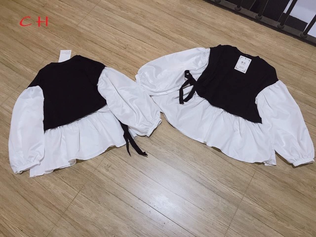Áo baby doll phối sơ mi