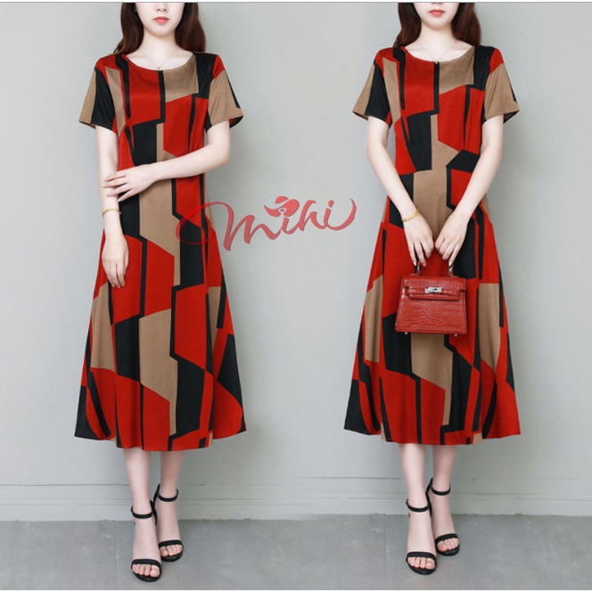 Váy Đầm cho người lớn tuổi Họa Tiết Dáng Dài V4a - Thời trang trung niên cho mẹ trung tuổi U40 U50 đẹp giá rẻ Bigsize | BigBuy360 - bigbuy360.vn