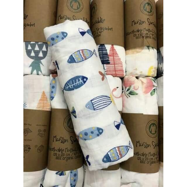 khăn xô tắm Muslin Swaddle 100% Organic cotton