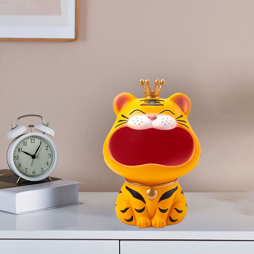 Giá đỡ hình dáng chú hổ vàng để đồ khô/ trang trí nhà cửa dịp tết
