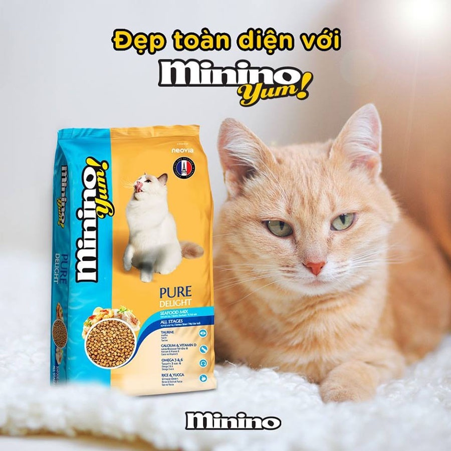 Hạt cho mèo Minino Yum 1.5kg - Thức ăn cho mèo con, mèo lớn, đồ ăn cho mèo Vẩu Pet Shop