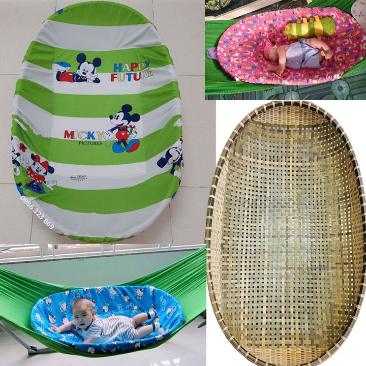 Nôi tre kèm Nệm lót nôi cho bé nằm võng chống cong lưng | BigBuy360 - bigbuy360.vn