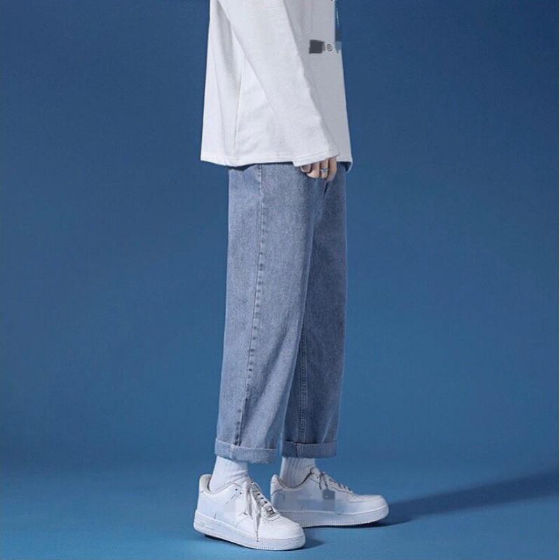 Quần jean nam ANYOUNG quần jean ống rộng đen xám trầm chất jeans mềm dày dặn xu hướng 2025 QD08 | BigBuy360 - bigbuy360.vn