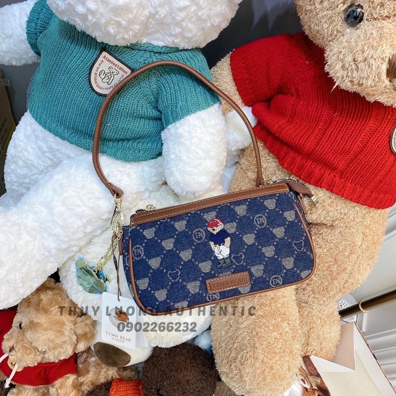 Túi xách TTWN Bear xanh jean
