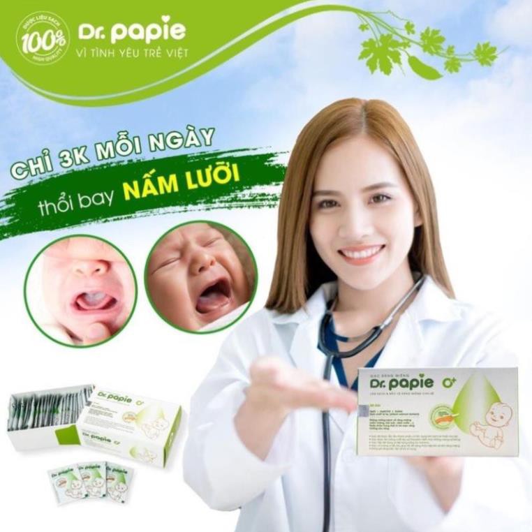 GẠC RƠ LƯỠI, VỆ SINH RĂNG MIỆNG DR.PAPIE (CHÍNH HÃNG) CHO BÉ