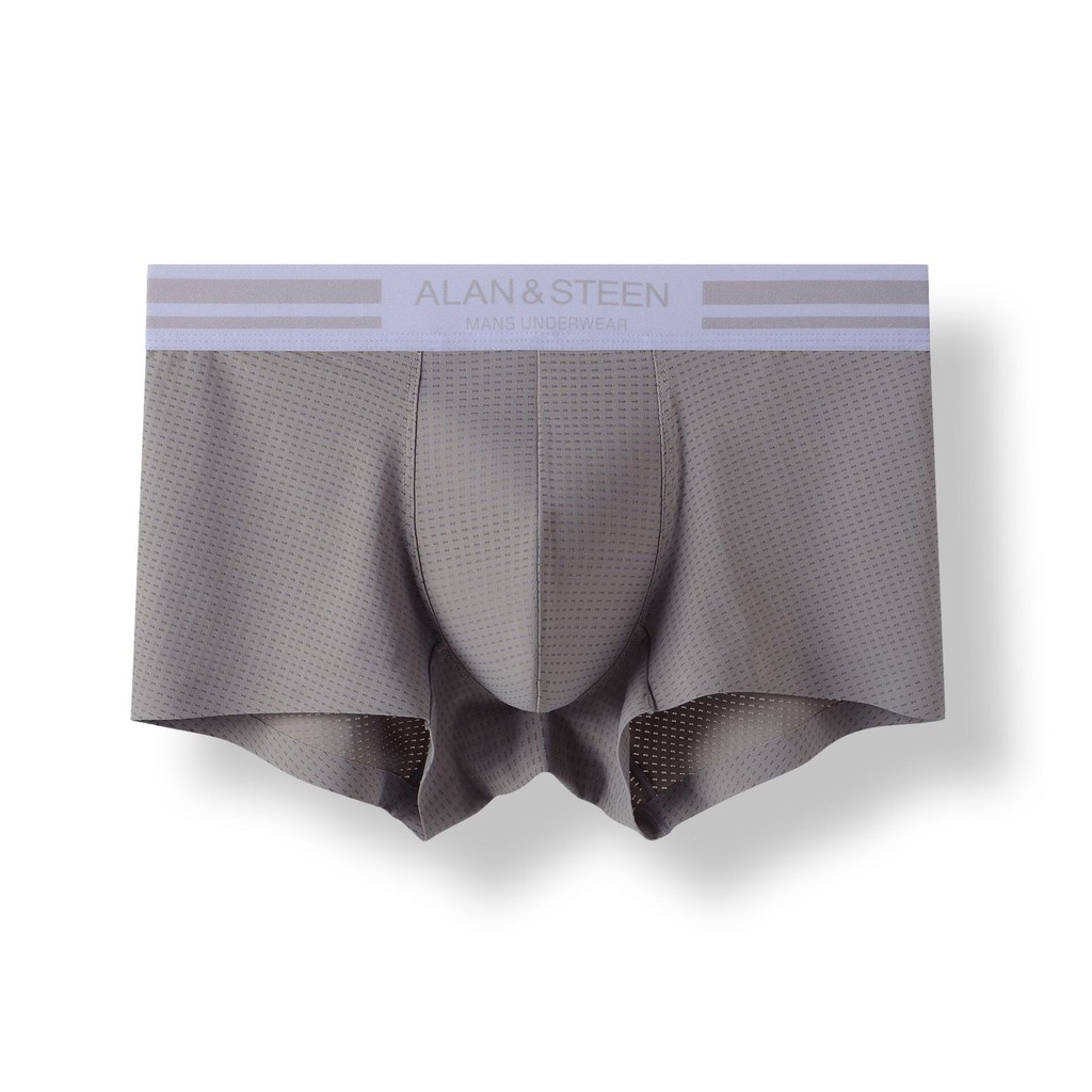 HOT 2023 Quần lót nam boxer ALAN & STEEN cao cấp - thun lưới mát lạnh - bản lưng lớn nam tính quyến rũ