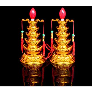 Đôi đèn thờ hình tháp thỏi vàng