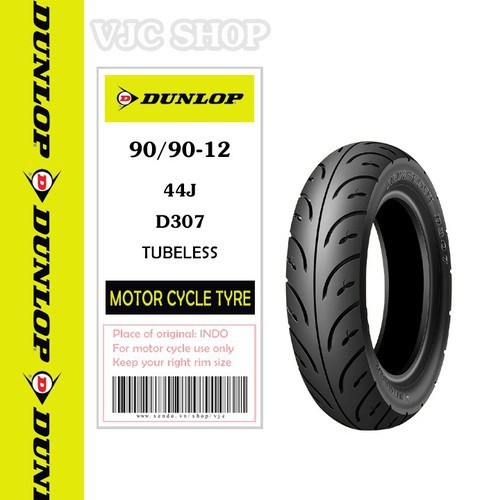 Vỏ xe máy Dunlop D307 90-90-12 TL dùng cho Lead - 909012D307-  Spacy