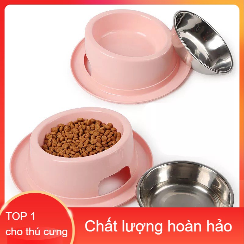 Bát ăn đơn chống kiến lòng inox cho thú cưng chó mèo - Shop thức ăn cho mèo Pate Ciao Súp thưởng