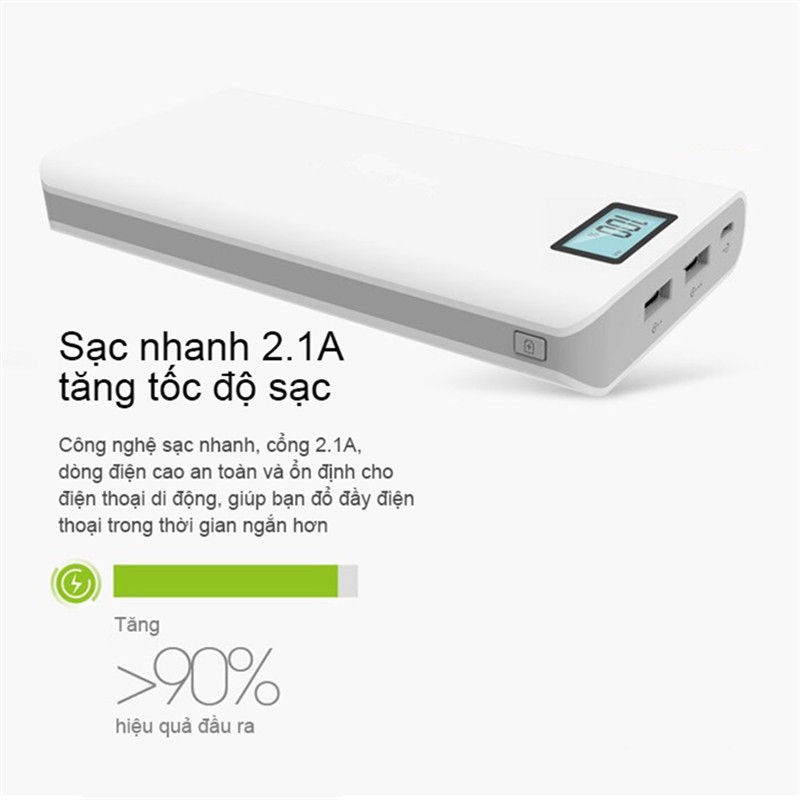 Pin sạc dự phòng Romoss Sense 6 20000mAh (Trắng) - Chính Hãng - CDB100010