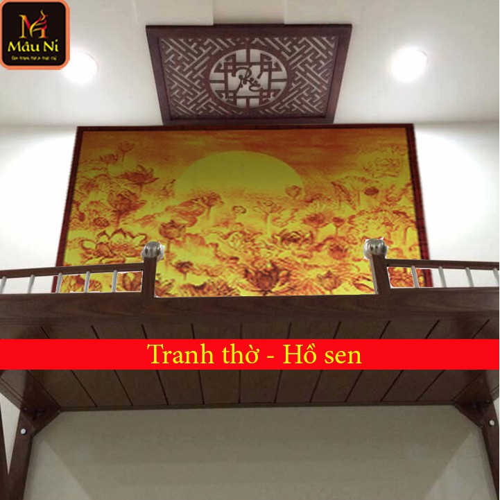Sx - TRANH THỜ TRÚC CHỈ IN MÂU NI- kt 61cmx81cm - TRANH DÁN TƯỜNG Bàn thờ ,vách thờ,...