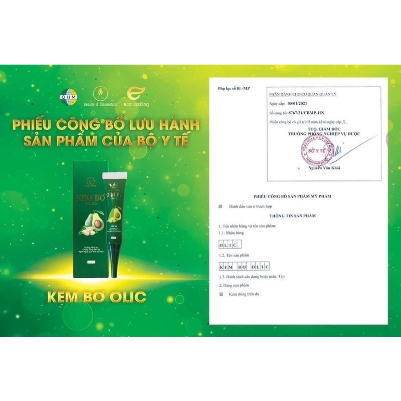 [ CHÍNH HÃNG ] KEM BƠ CẤY TRẮNG NANO OLIC MẪU MỚI— MỜ NÁM , TÀN NHAN