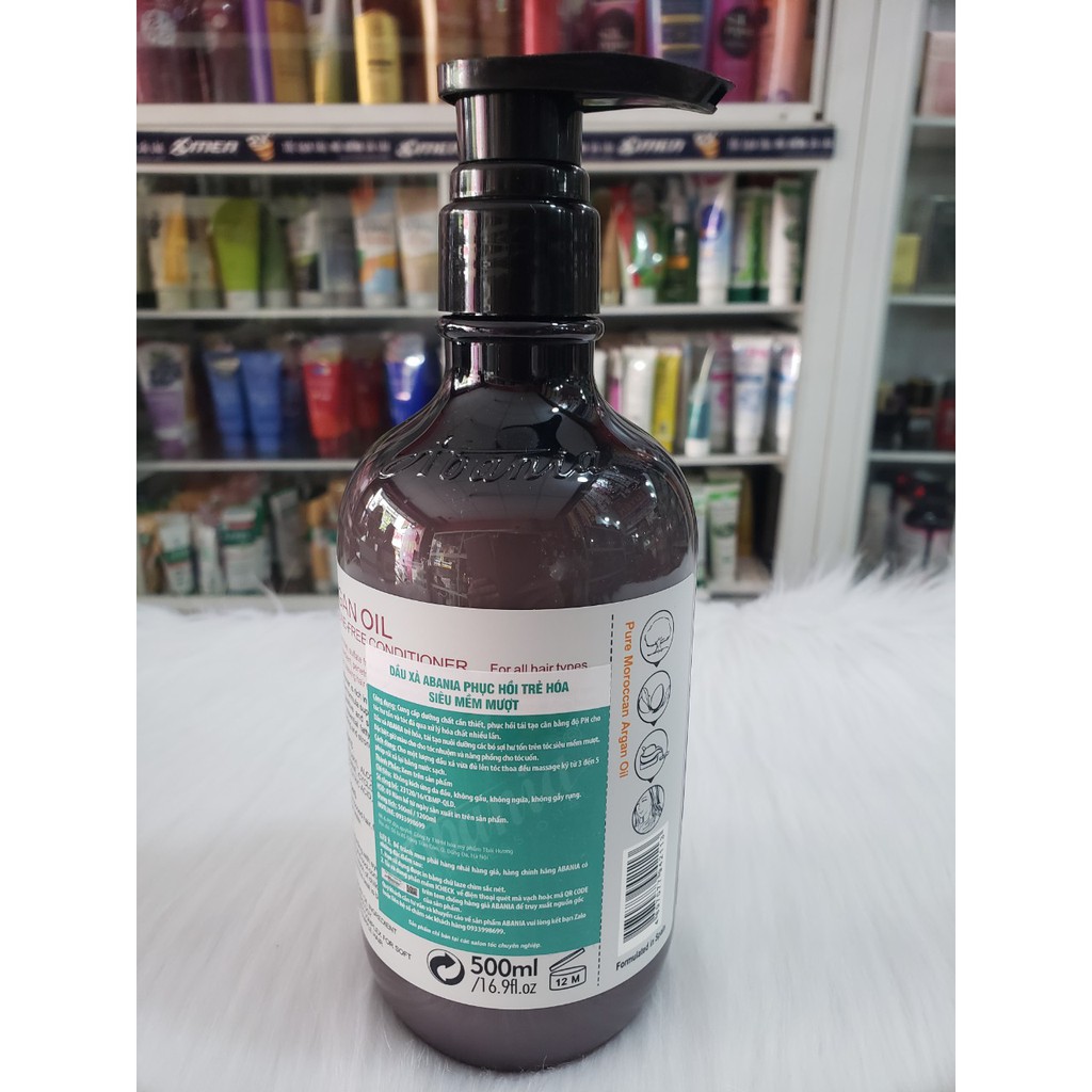 (SẢN PHẨM CHÍNH HÃNG) DẦU XẢ PHỤC HỒI SIÊU MỀM MƯỢT PURE ARGAN ABANIA 500ML