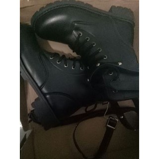 [order] Giày cao cổ cột dây boot đen side 35 đến 42