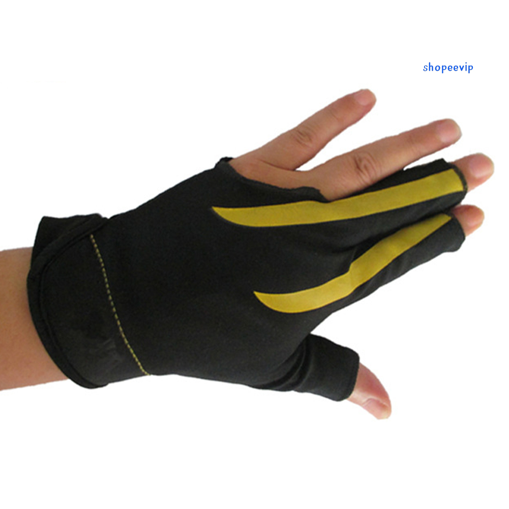 SPVP 1Pc Unisex 3 Fingers Anti-slip Billiard Game Snooker Pool Cue Shooter Glove