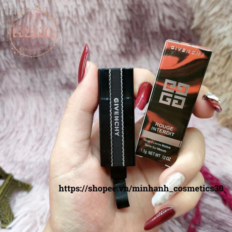 Son Givenchy Rouge Interdit Lipstick màu 25 Rouge Revelateur mini 1.5g