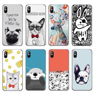 Ốp điện thoại tpu mềm hình chó mèo dễ thương cho compatible for iphone X XR XS Max