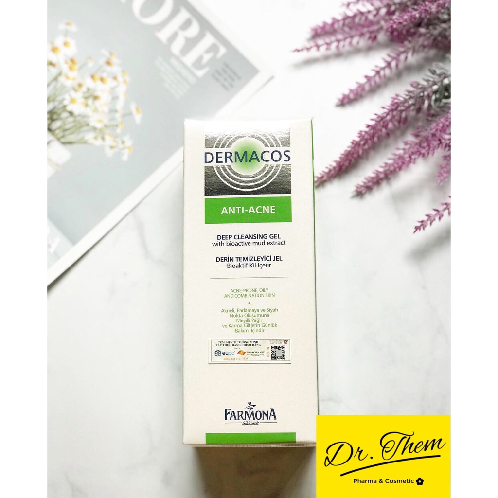 DERMACOS Sữa Rửa Mặt Farmona Dermacos Anti Acne Deep Cleansing Gel 150ml Sạch Cho Da Dầu
