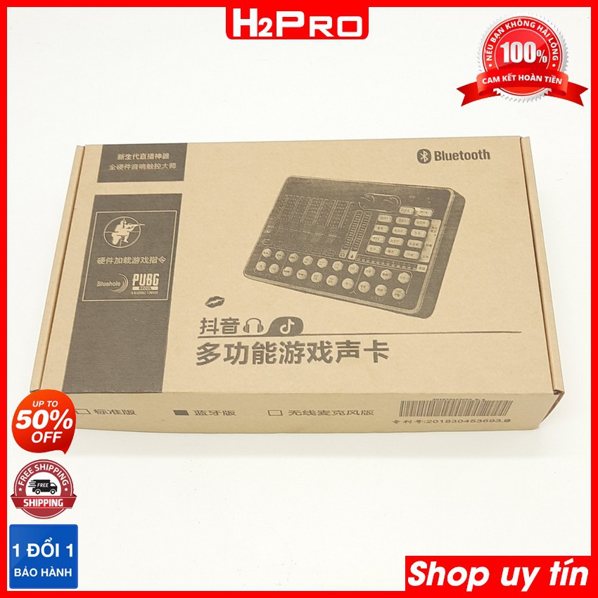 Sound Card Thu Âm H9-K9 Bluetooth Cao Cấp, Hát Livestream Cực Hay, Bộ Thu Âm Hát Live Chuyên Nghiệp - H2Pro Tech