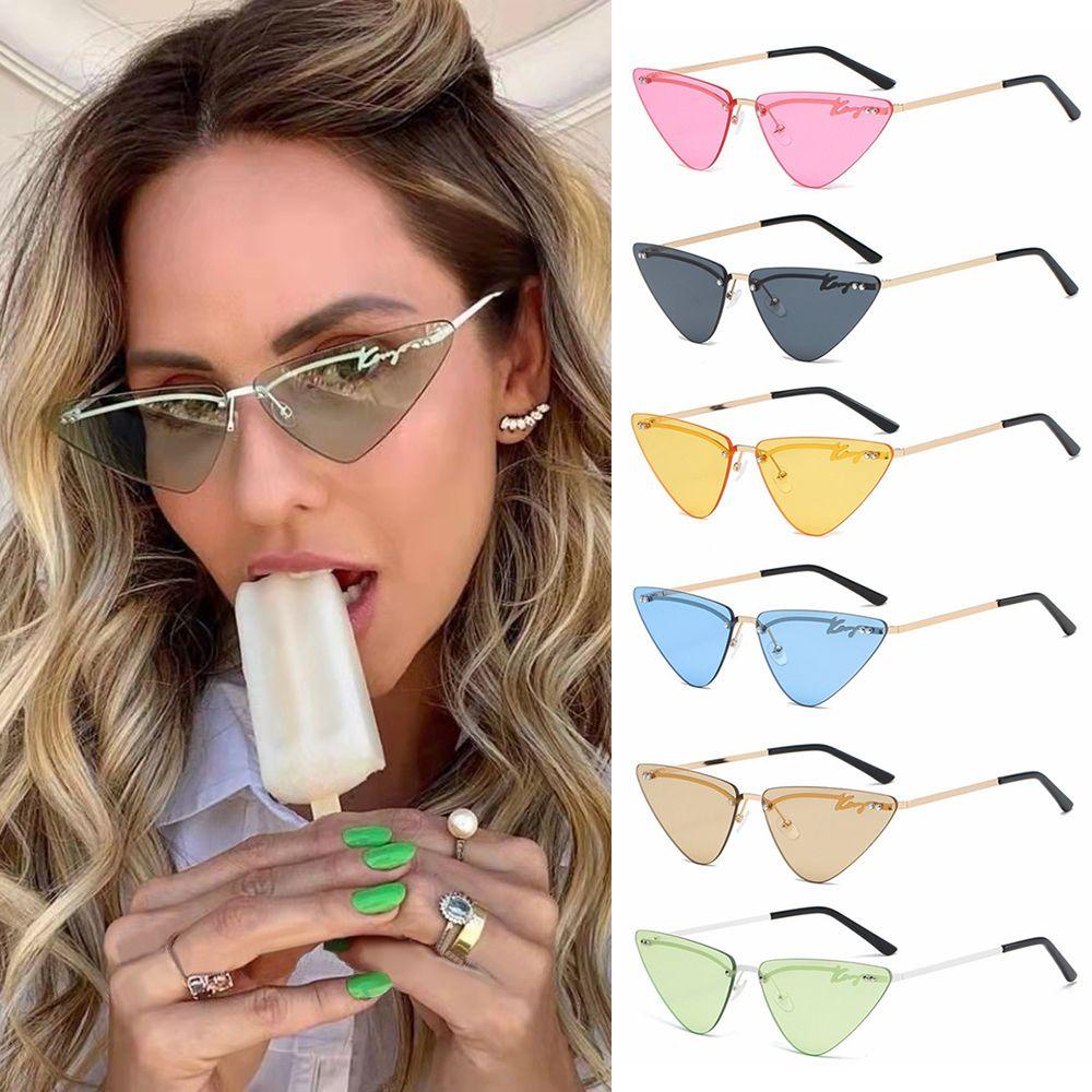 Kính Mát Không Gọng Chống Tia UV400 Phong Cách Retro