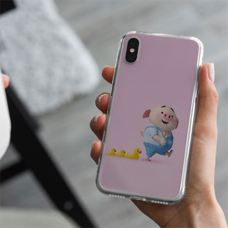 Ốp Iphone hình chú lợn Mẫu Đẹp chất liệu silicon trong dẻo PIG20210165