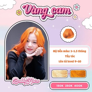 Thuốc nhuộm tóc màu VÀNG CAM cần dùng Thuốc tẩy tóc của Buddyhairs tặng kèm găng tay, mũ trùm, trợ nhuộm tiện ích