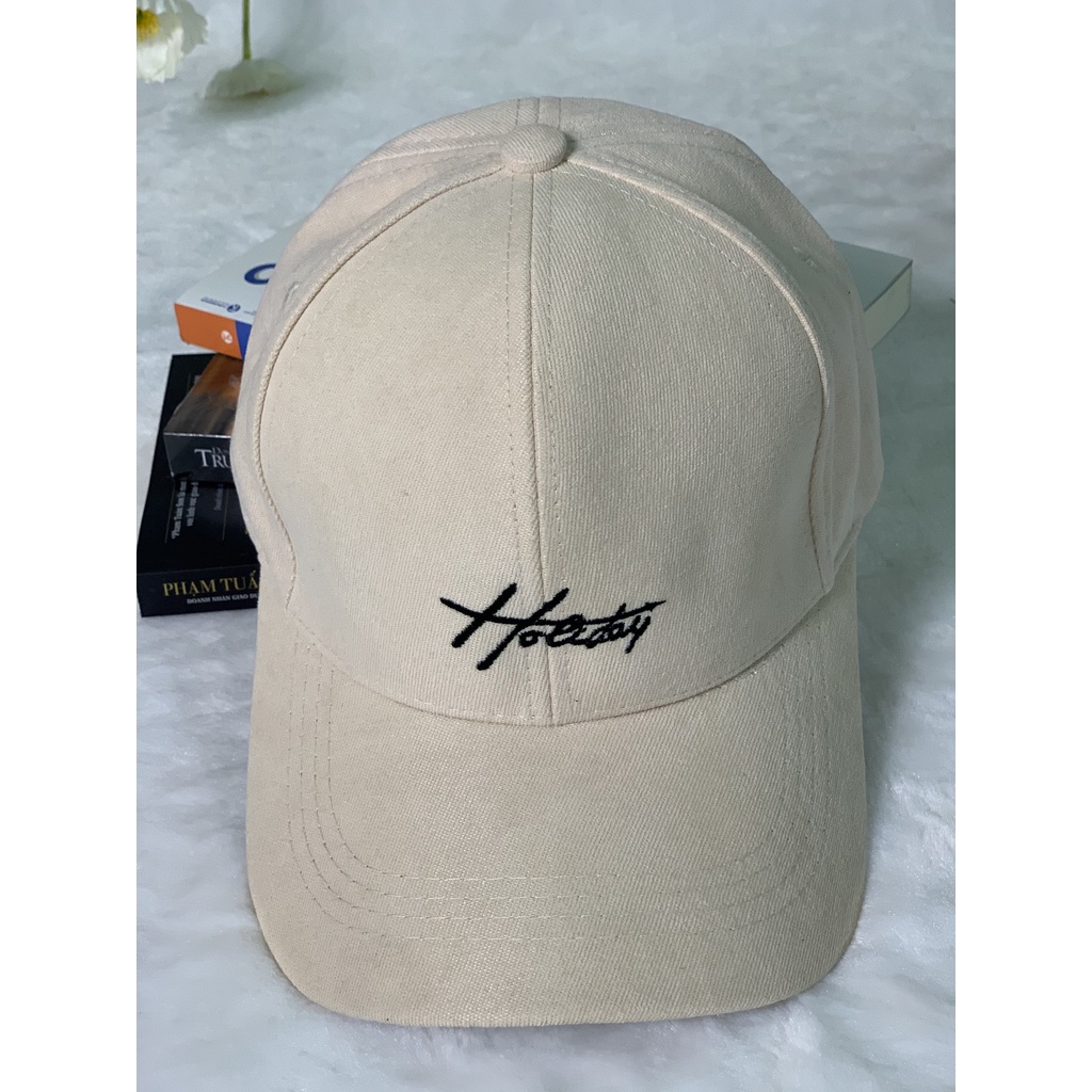 Mũ lưỡi trai nam nữ thêu chữ holiday though form unisex MS002 phong cách Ulzzang Thời trang PONIVA siêu hot