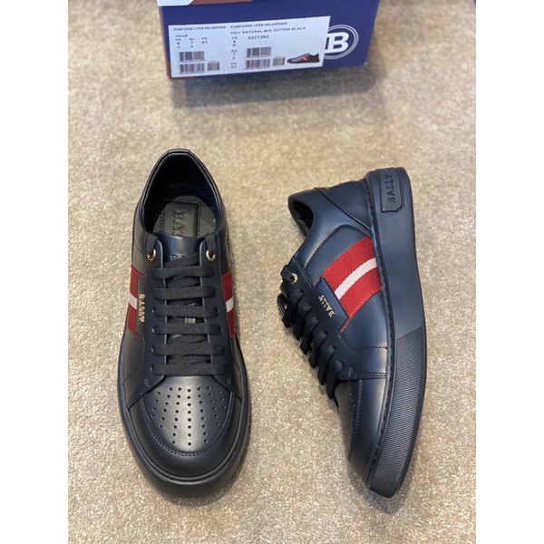 Giày thể thao nam màu đen phối đỏ thương hiệu Bally cao cấp